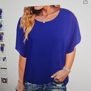 InVoland plus woman chiffon blouse 3x purple new